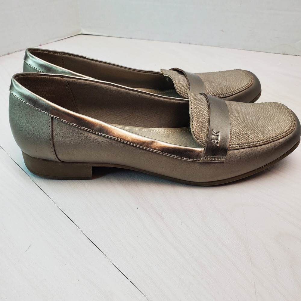Anne Klein AK Flex Women's Size 9M Metallic Gold Loafers Dress Shoes - Picture 7 of 16